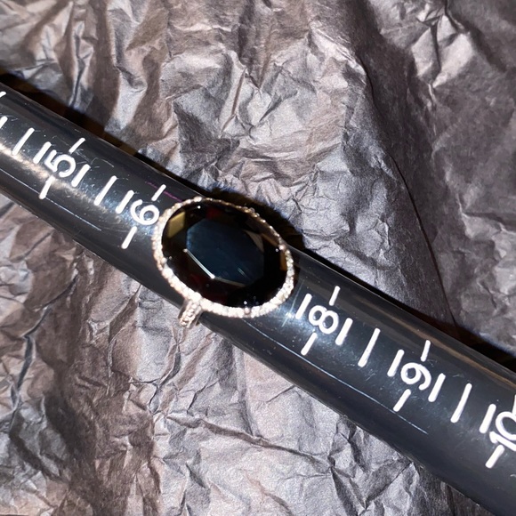 18k white gold plated Black Onyx w/ white … - Picture 5 of 8